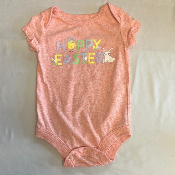 Pink Bodysuit One Piece with Playful Easter Design - Picture 1 of 3